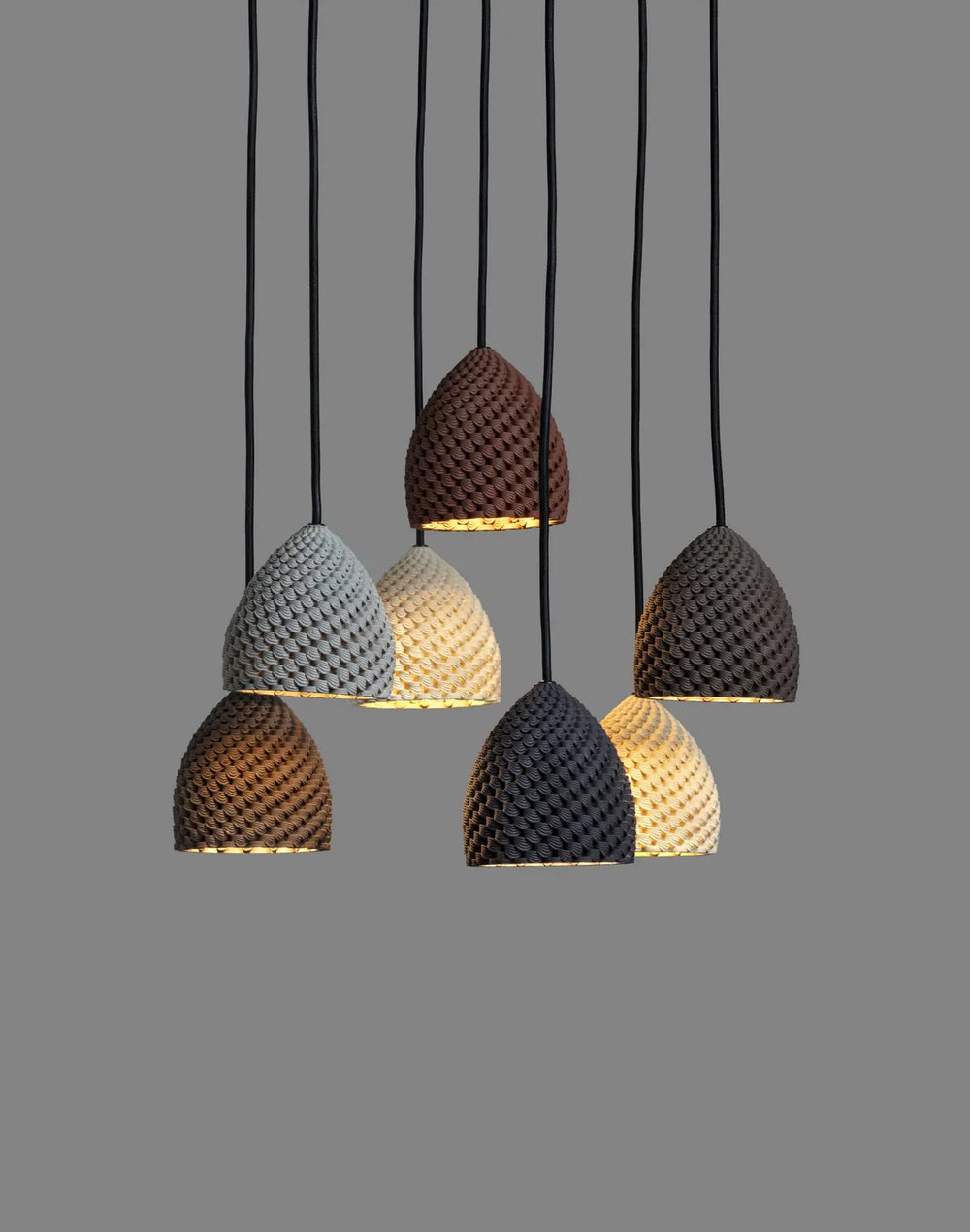 Seven Sahara pendants in mixed colors